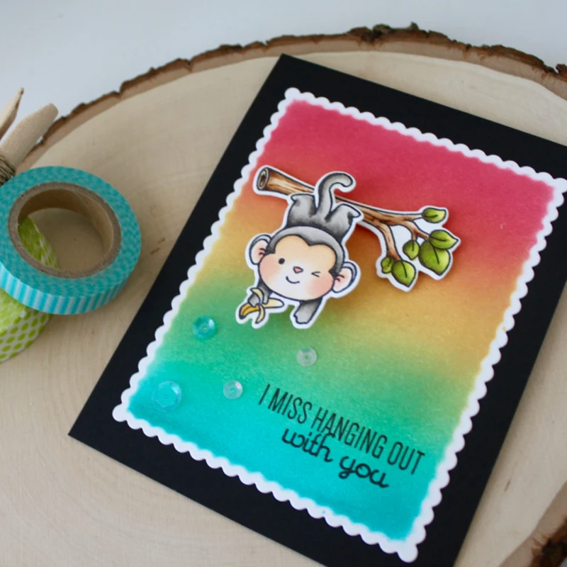 Обнимающие обезьяны и много любящих прозрачных штампов для самостоятельного