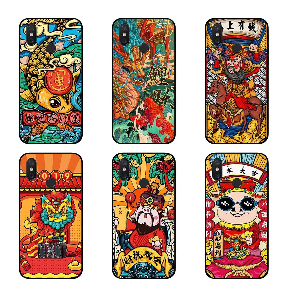 Китайские новогодние картины для Xiaomi Redmi GO 4 5 6 7 Pro 4A 4X 5A 5Plus 6A чехлы|Чехлы-накладки| |