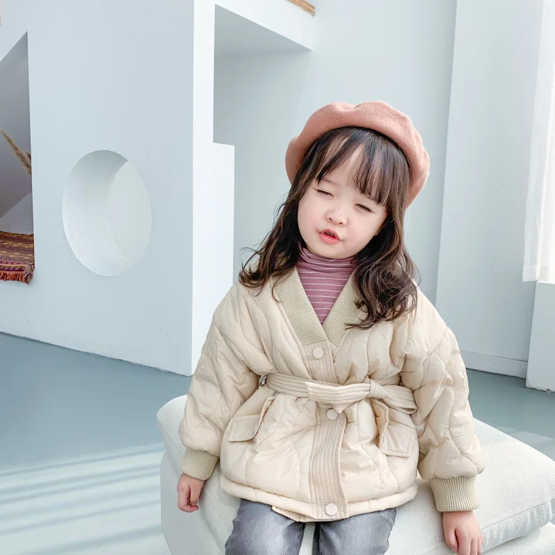 Детская одежда с хлопковой подкладкой осень зима 2019 г. тонкие пальто длинными