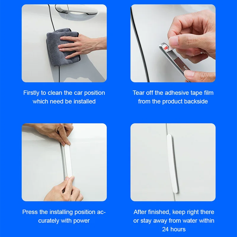 

Xiaomi Baseus 4Pcs Car Door Edge Protector Strip Anti Collision Plating Baking Finish Rubber Bumper Molding Side Sticke