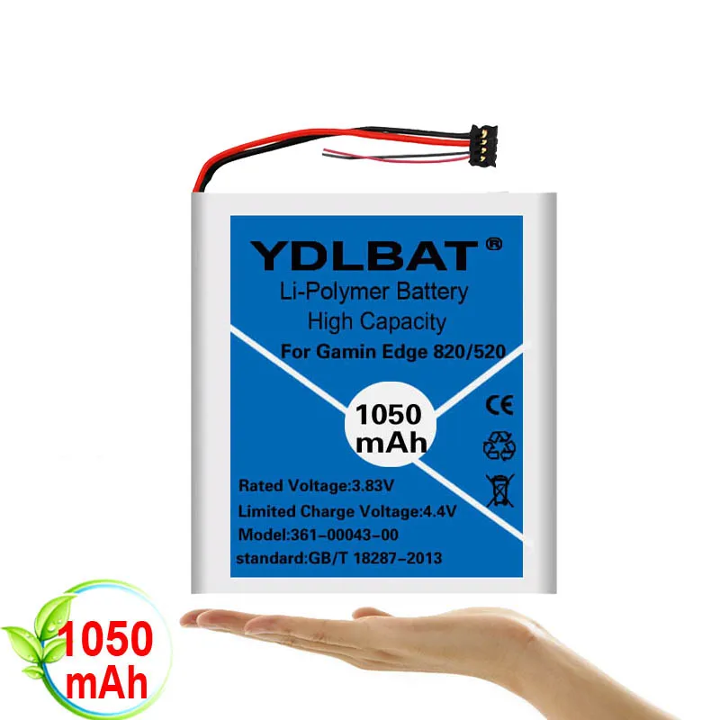 YDLBAT Топ новый 1050 мАч аккумулятор для GARMIN Edge 200 205 500 520 Explore 820 361-00043-00 361-00043-01 361-0043-00 -