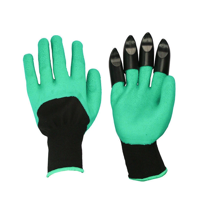 green with 4 claws 1 пара новых садовых перчаток для садовой копки, посадки сада, Genie перчаток с 4 ABS пластиковыми когтями - Цвет: green with 4 claws
