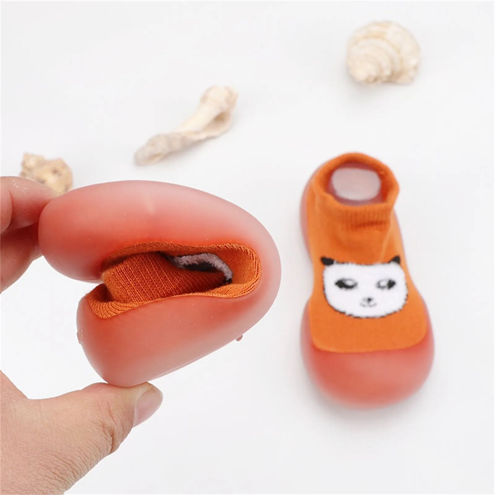 

Children's Floor Socks Shoes Cartoon Pandas Non-slip First Walkers Anti-drop Heel Activity Shoes Baby Elastic Socks Shoes