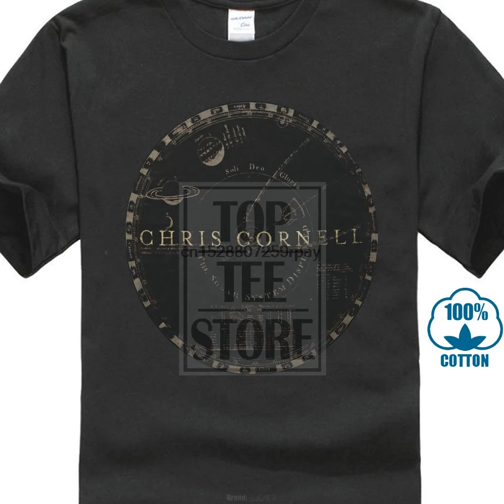 

Chris Cornell Men Solar System Mens Soft T Slim Fit T Shirt Black
