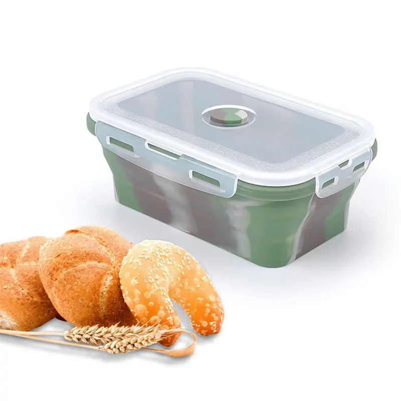 Goodfeer Силиконовый складной Ланч бокс портативный Bento прочный салатный столовый