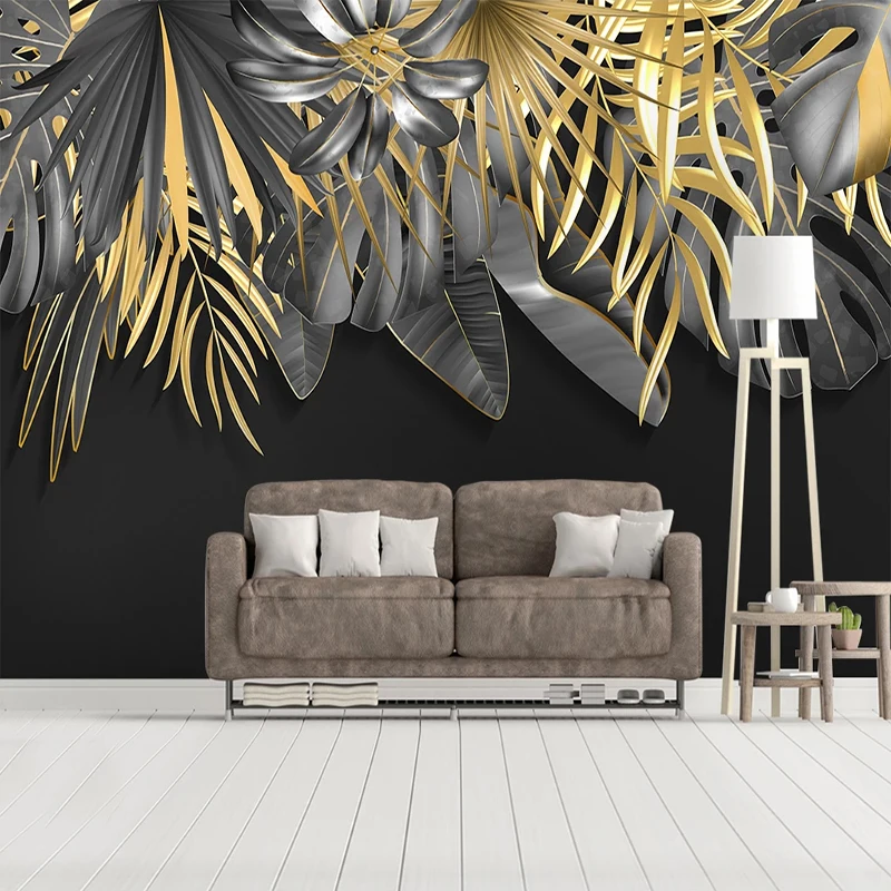 Настенные обои на заказ 3D Роспись тропическим растением в скандинавском стиле