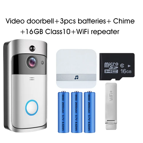 GEEKAM WiFi видео дверной звонок V5 Смарт IP видеодомофон Wi-Fi видео дверной телефон для квартиры ИК сигнализация беспроводная камера безопасности - Цвет: V5-Option 6
