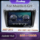 Автомобильный радиоприемник Kaudiony, Автомобильный плеер 9 дюймов на Android 10,0 для Mazda 6 GH, автомобильный DVD-плеер с GPS-навигацией, стерео 4G 2007-2012