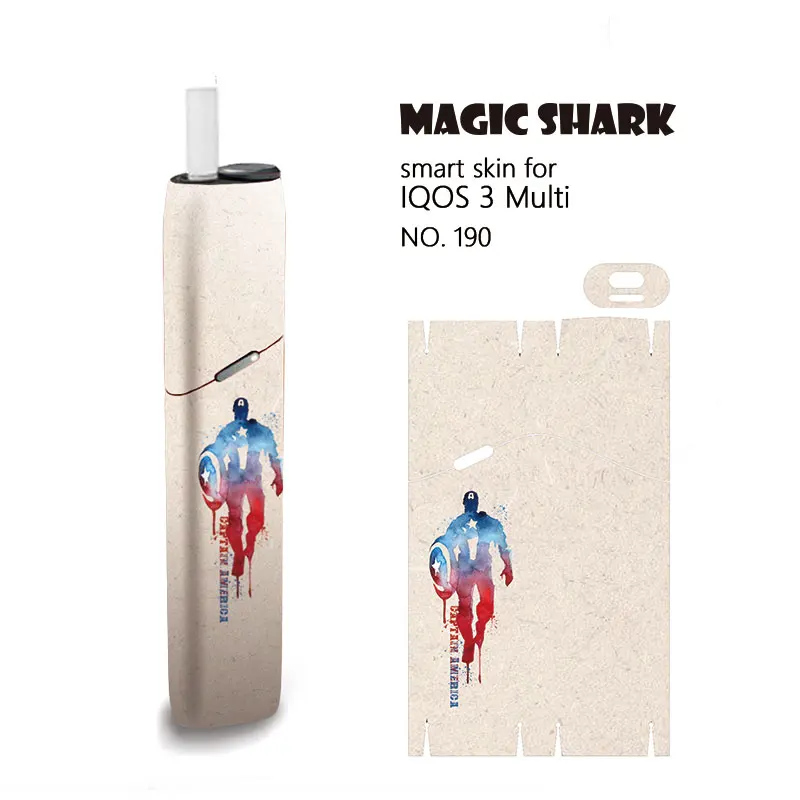Волшебная Акула супер герой Marvel стерео фильм наклейки СУПЕРМЕНА для IQOS 3 мульти электронная сигарета чехол наклейка