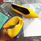 Балетки женские, вязаные, с острым носком, мягкие, 35-40, неглубокие Мокасины