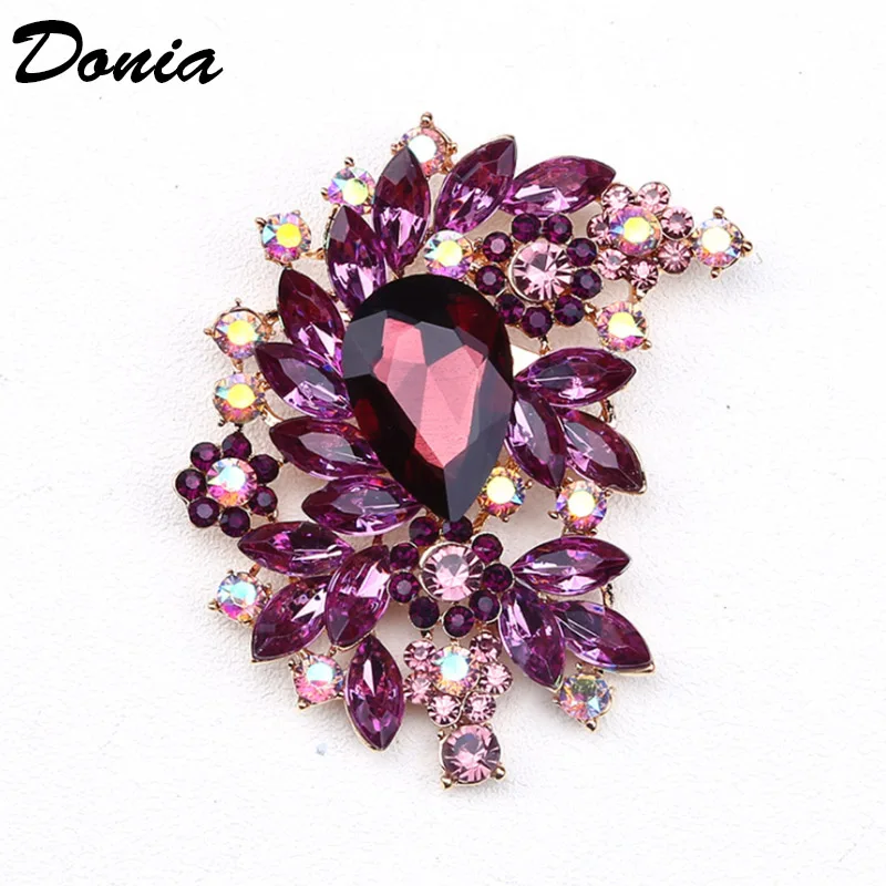 Ювелирные изделия Donia модная популярная брошь цветная большая стеклянная в форме