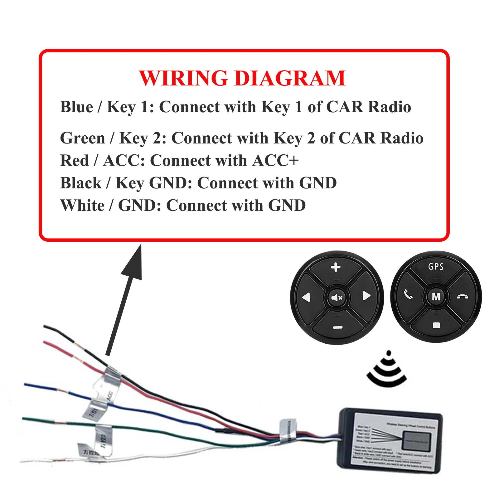 Car Steering Wheel Control Buttons 10 Keys Wireless Remote Universal Controller for Multimedia GPS Navigator DVD Player | Автомобили и