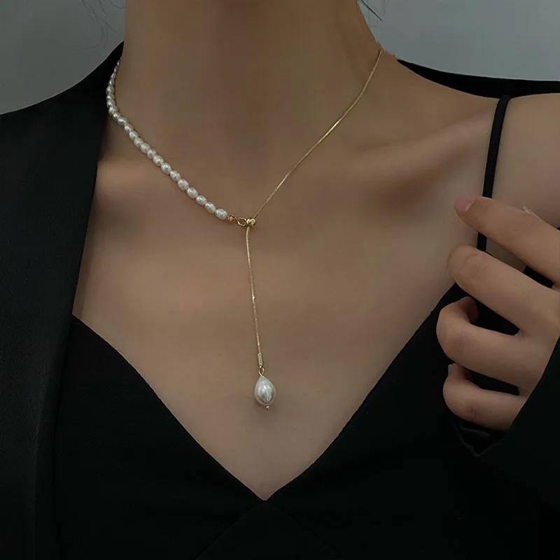 

Exquisite Freshwater pearl necklace for women Fashion pearl pendant necklace jewelry for girl Fashion female chains