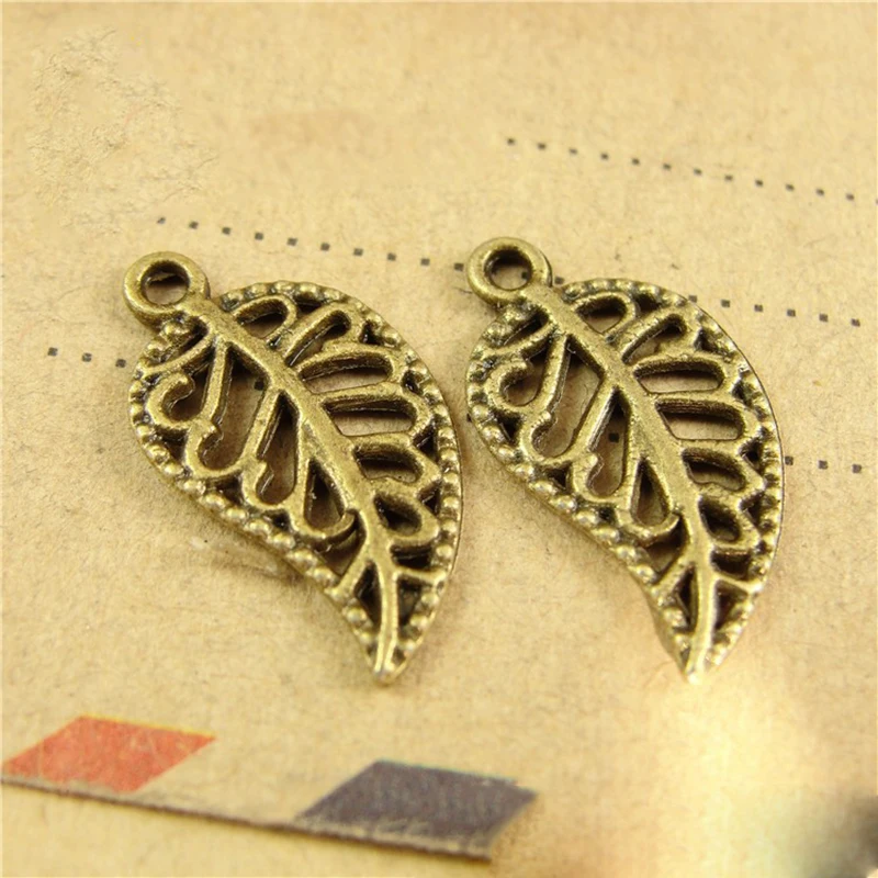 200pcs Vintage Ancient Tree leaf zinc alloy charms pendant suitable for DIY Bracelet Necklace jewelry accessories|Ювелирная