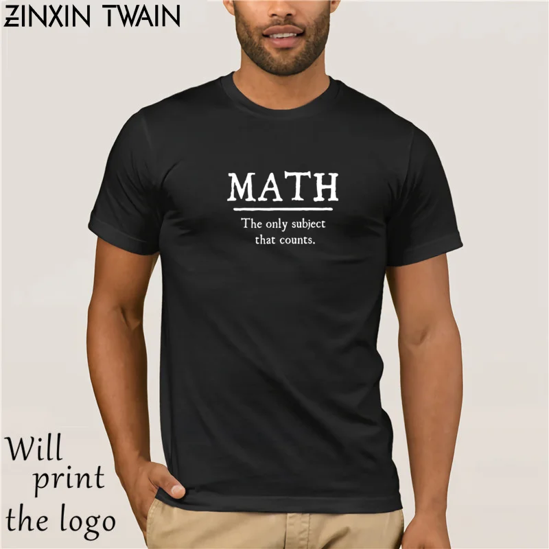 Футболка мужская с математическим текстом хлопковая коротким рукавом