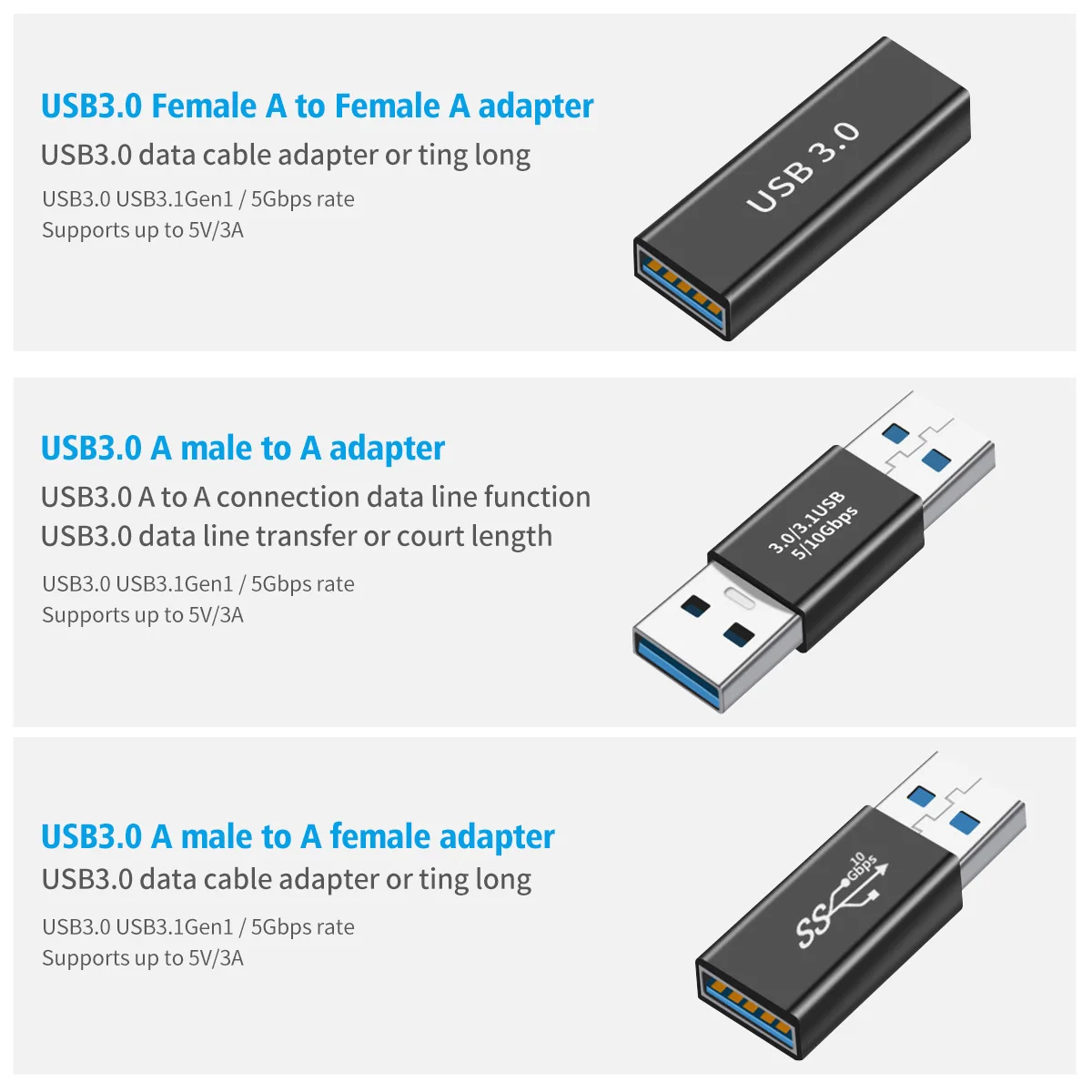 USB3.0 Connector USB To Adapter 5Gbps Gen1 Male to Female Converter SSD HDD Cable Extender 3.0 Extension Plug | Компьютеры и офис