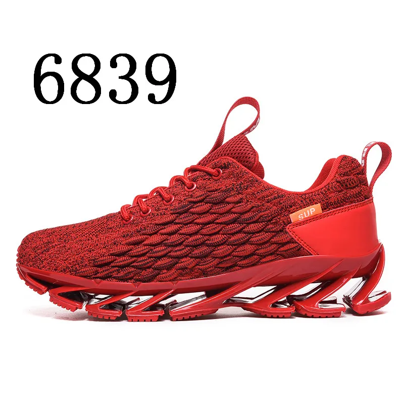 6839-Red Мужская обувь для бега новые трендовые дышащие модные кроссовки Повседневная спортивная обувь уличные кроссовки для бега - Цвет: 6839-Red