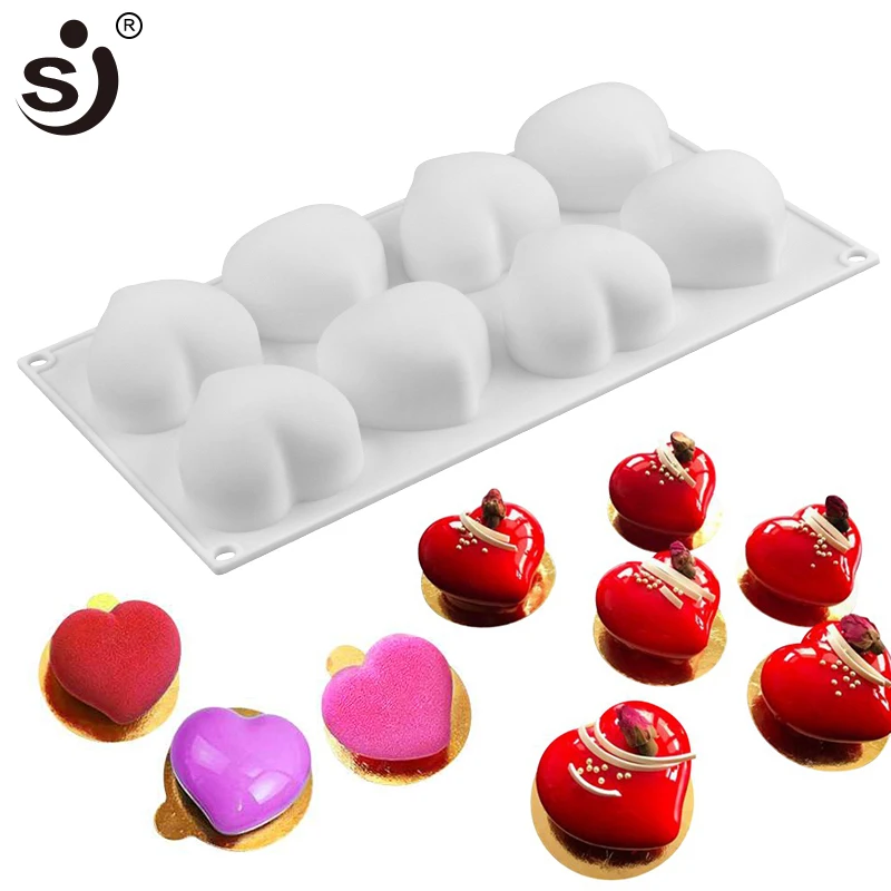 Силиконовая форма для мыла Love Heart Reusbale 8 ячеек декоративного сделай сам домашнего