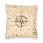Винтажный чехол для подушки с изображением карты пирата, 45x45 см, Морской Компас, Матросская мягкая Современная декоративная подушка, Чехол для автомобильного дивана