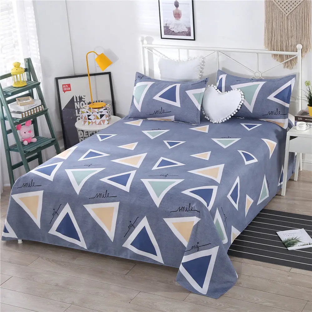 

[Quality three-piece set] bed sheet + pillowcase 100% skin-friendly bed sheet pillowcase sanded bed sheet double single bed sing