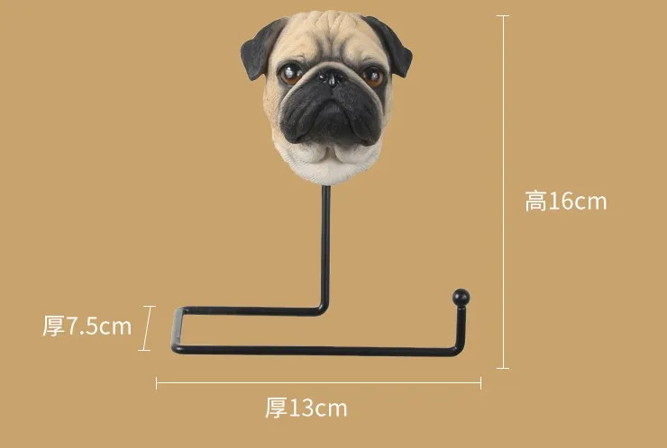 

Resin Hook Roll Paper Holder Cute Dog Sanitary Tray Kitchen Towel Holder Bathroom Toilet Tissue Box Free Punch Bathroom Fixture
