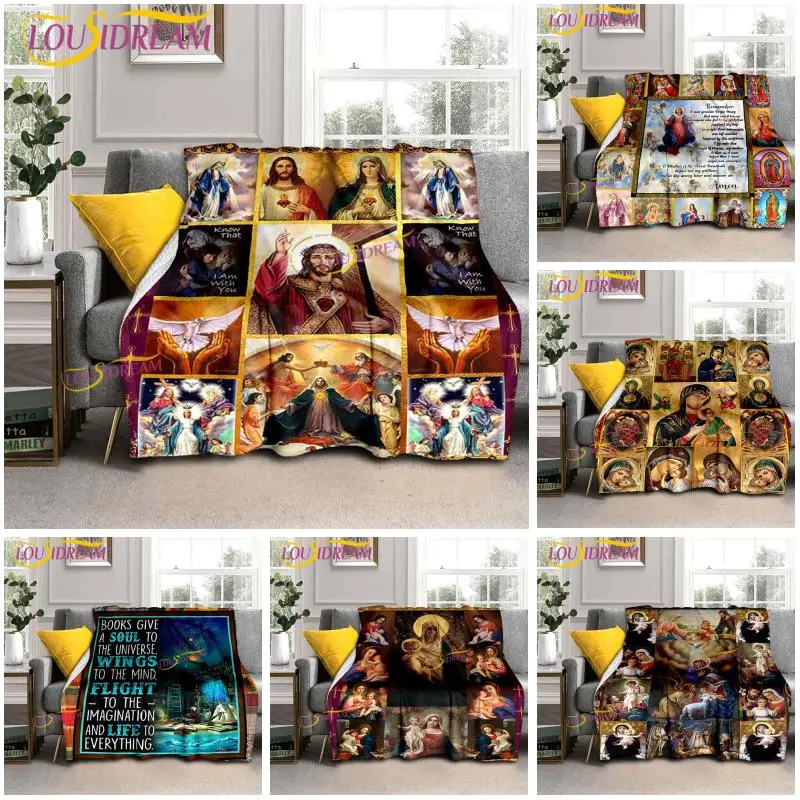 

Jesus Virgin Mary Soft Throw Blanket Living Room/Bedroom Warm Blanket
