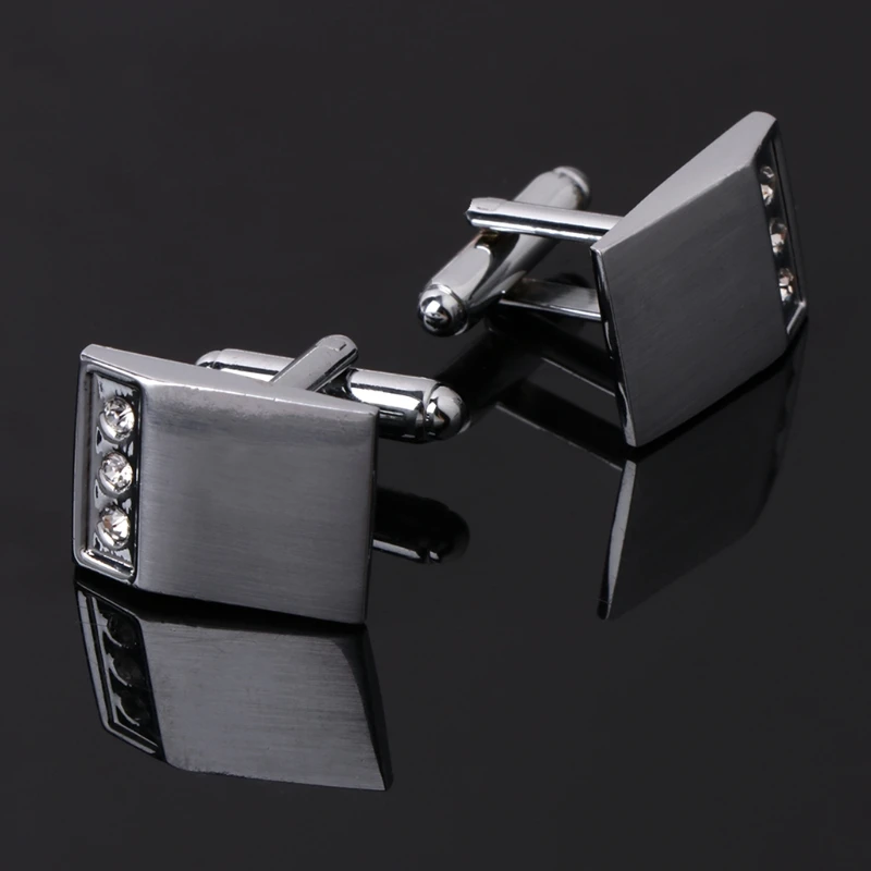 Мужские запонки квадратные Стразы ювелирные изделия стильные подарки деловой