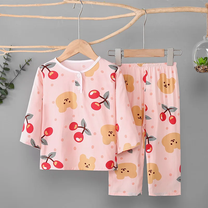 Комплект детской одежды топы + штаны одежда для сна пижамы Детская мальчиков и