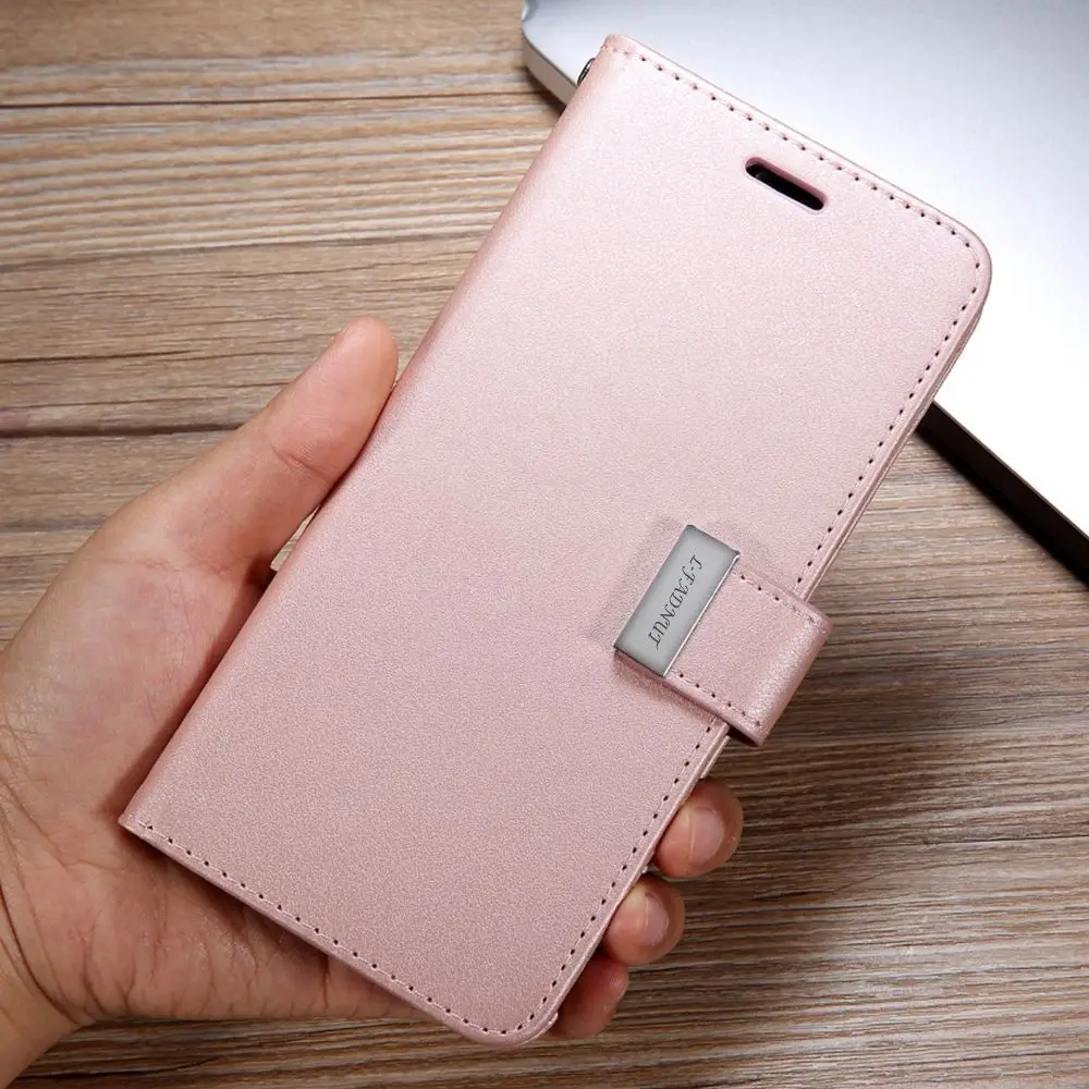 Rose gold L-FADNUT бумажник чехол для телефона для huawei P30 Pro P20 P10 P9 P8 Lite Чехол-книжка из искусственной кожи чехол для huawei Коврики 20 Pro P Smart Funda - Цвет: Rose gold
