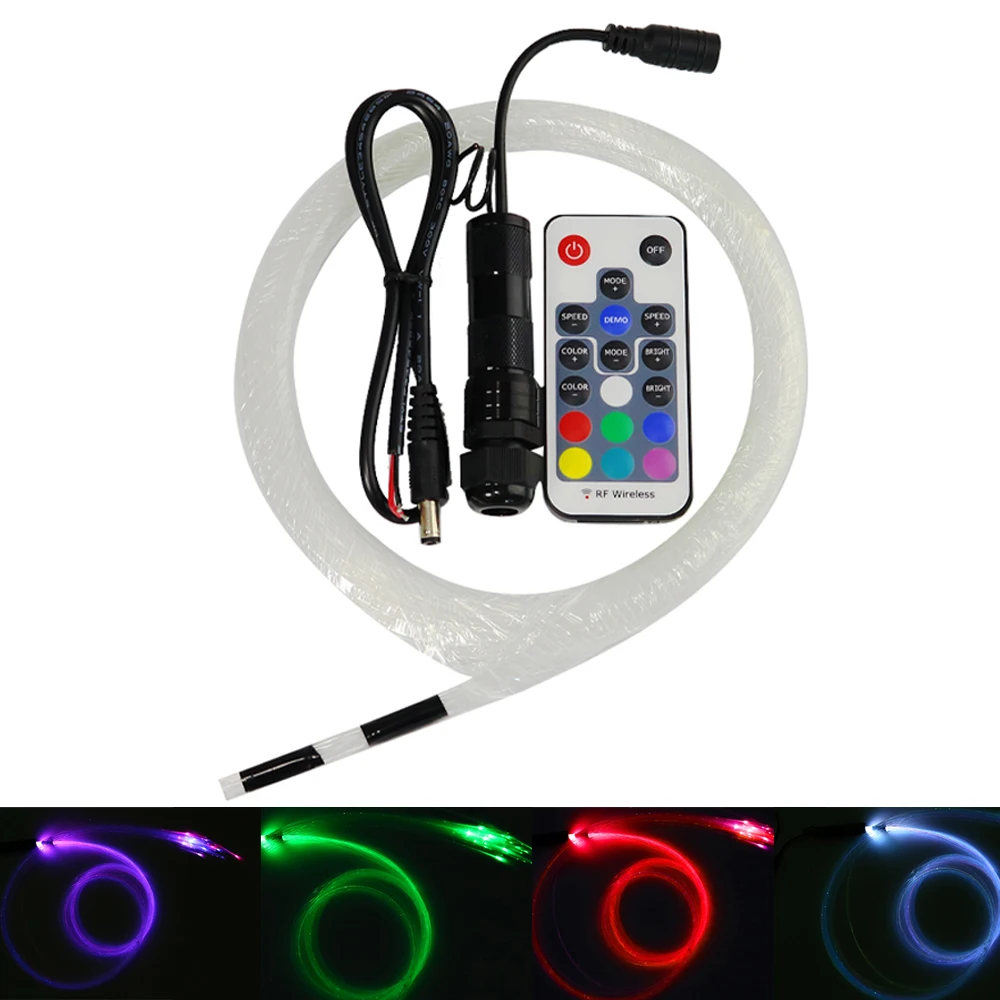 DC12V 2W RGB led волоконно-оптическое освещение 0,75 мм* 50 шт.* 2 м оптическое волокно для украшения автомобиля Звездные огни