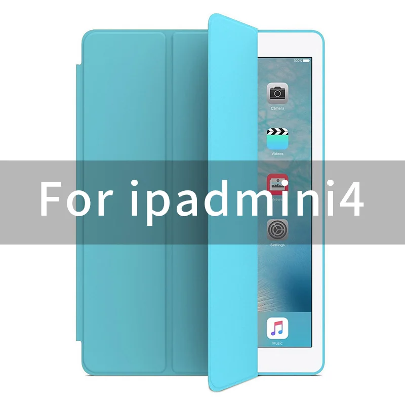 Чехол для iPad mini1/2/3/4 7,9 дюймов полное покрытие 1:1 магнит Smart Auto Sleep чехол с откидной крышкой с функцией подставки A1490 A1489 A1432 оболочки - Цвет: mini4-Sky Blue