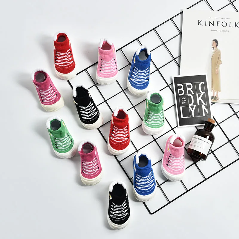 

Baby Socks Shoes Toddler Kids First-Walker Girls Boys Children's Non-Slip Floor Soft Rubber Pattern Newborn Crib 6-18months