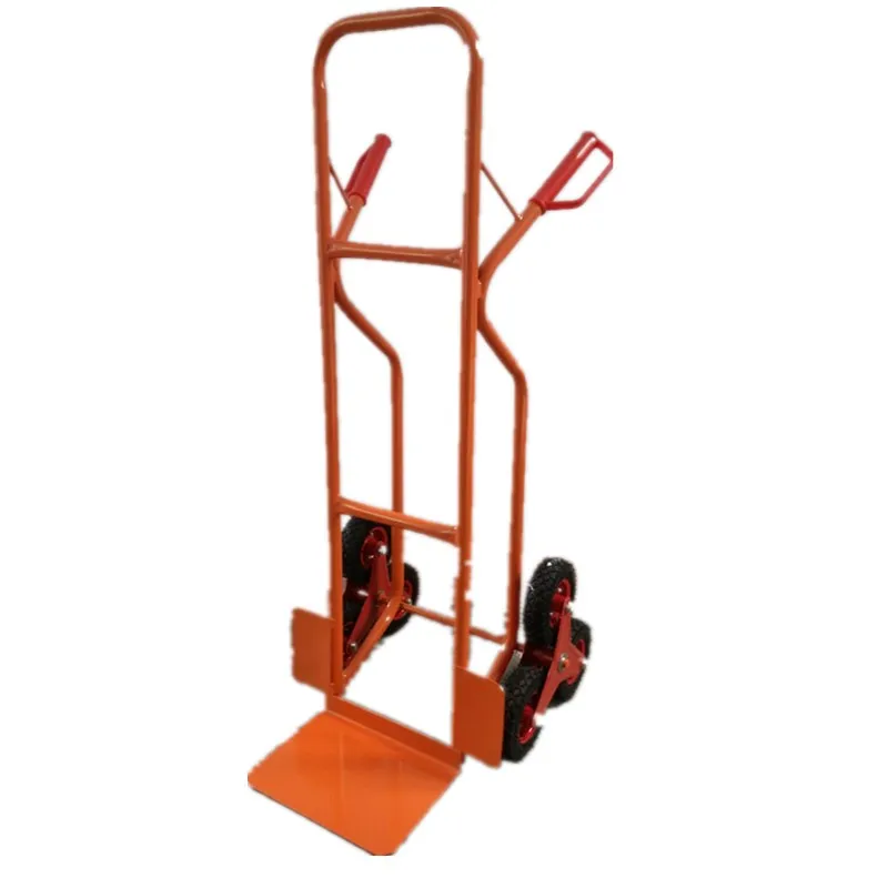 Heavy-Duty Stair Climber Hand Truck Can Load 176LBS, Double Grip Handle Trolley With PU Wheels