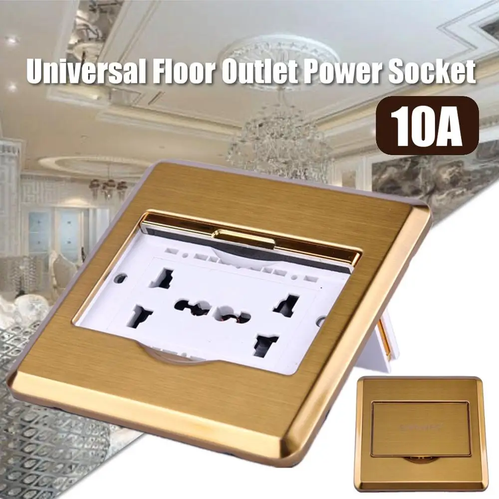 

10A Floor Wall Plate Ground Power Outlet Universal Power Socket Charger Receptacle