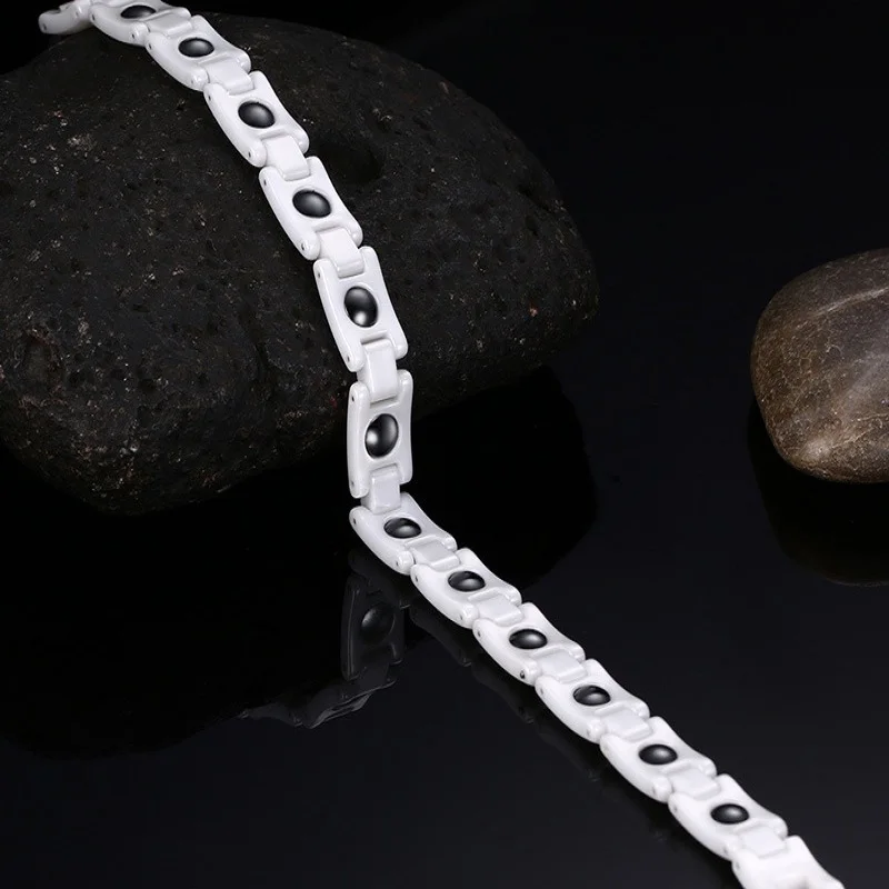 New Arrival Men Bracelet White Ceramic Stainless Steel Bracelets Bangles For Women Jewelry Unisex Hematite | Украшения и