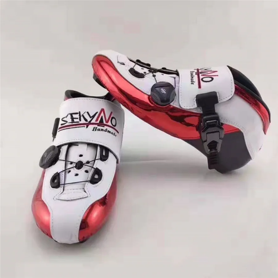 white red Самоблокирующиеся скоростные роликовые коньки, европейские размеры 29-45, углеродное волокно, профессиональная обувь для соревнований, гоночных коньков, Patines - Цвет: white red