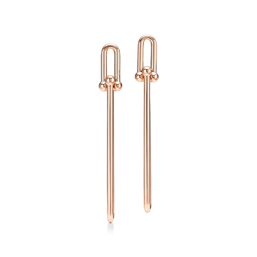 

Web celebrity hot style three color of double long chain earrings