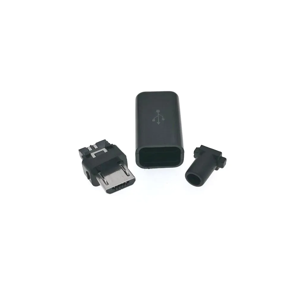 10 шт. DIY Micro usb Тип B Мужской 5pin четыре части сборки разъем розетка