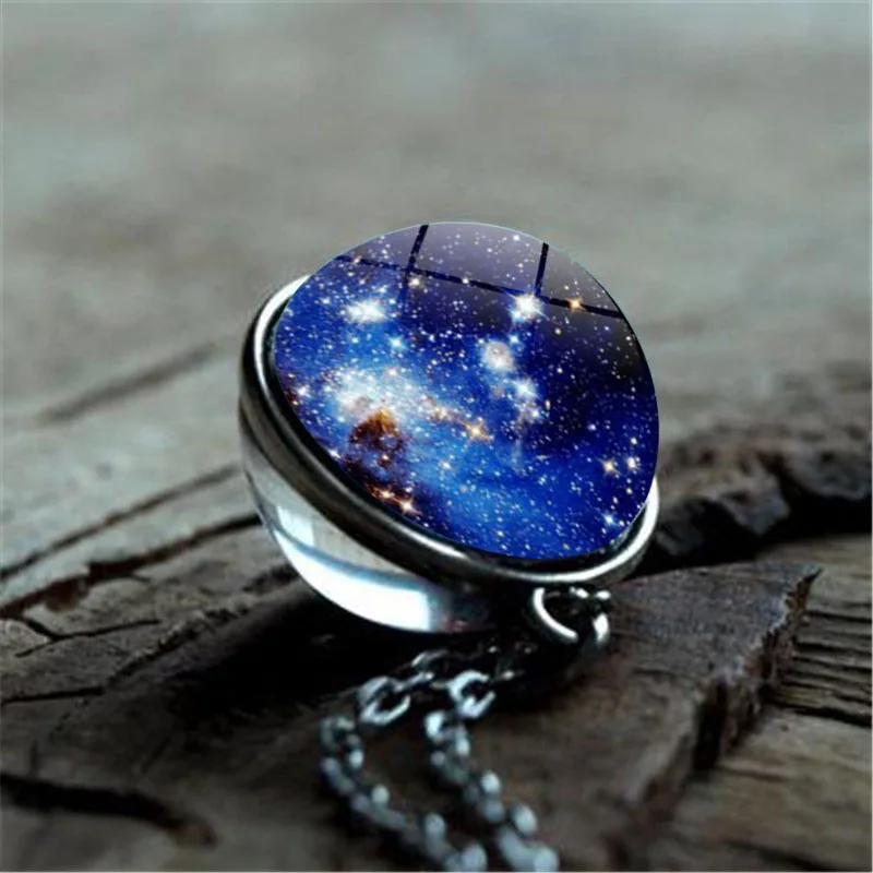 Ожерелье мужское с двухсторонним стеклянным шариком ювелирное изделие узором