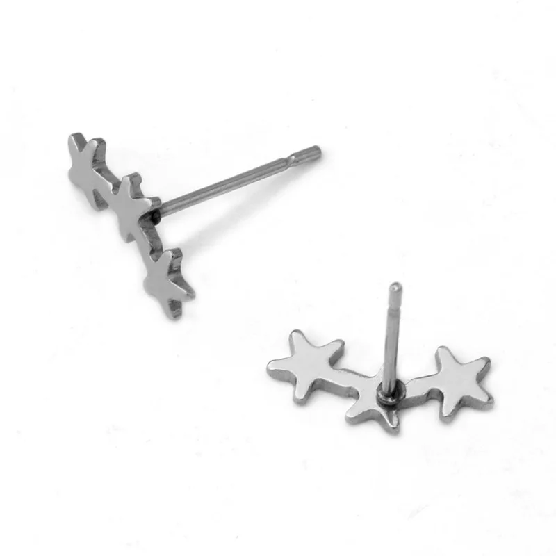 LUOMISS 20 шт Овальные с кольцом пентаграмма из нержавеющей стали серьги гвоздики