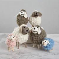 filled sheep small ornaments creative ins bedroom desktop home furnishings statue miniature crafts holiday gifts easter figurine