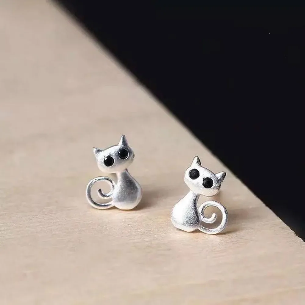 1 Color Cute Cat Stud Earrings for Women Jewellery Prevent Allergy jewelry girl Christmas gifts | Украшения и аксессуары