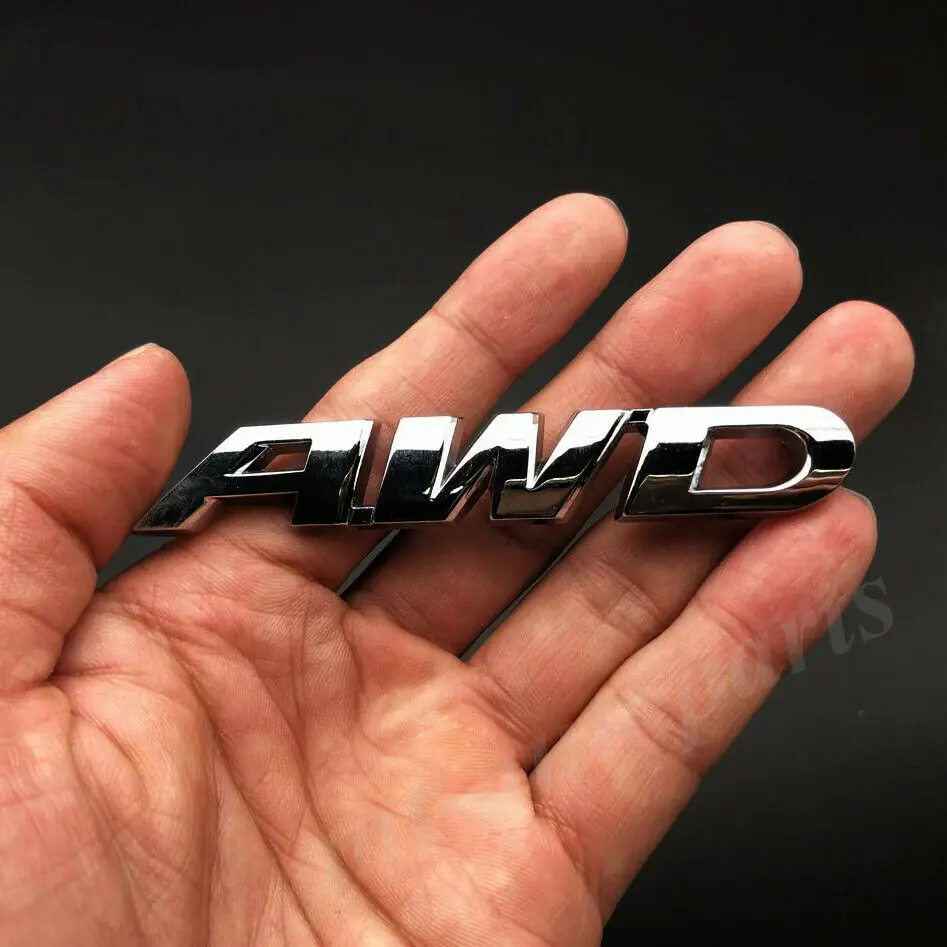 Металлическая хромированная 3d наклейка AWD для багажника автомобиля задняя