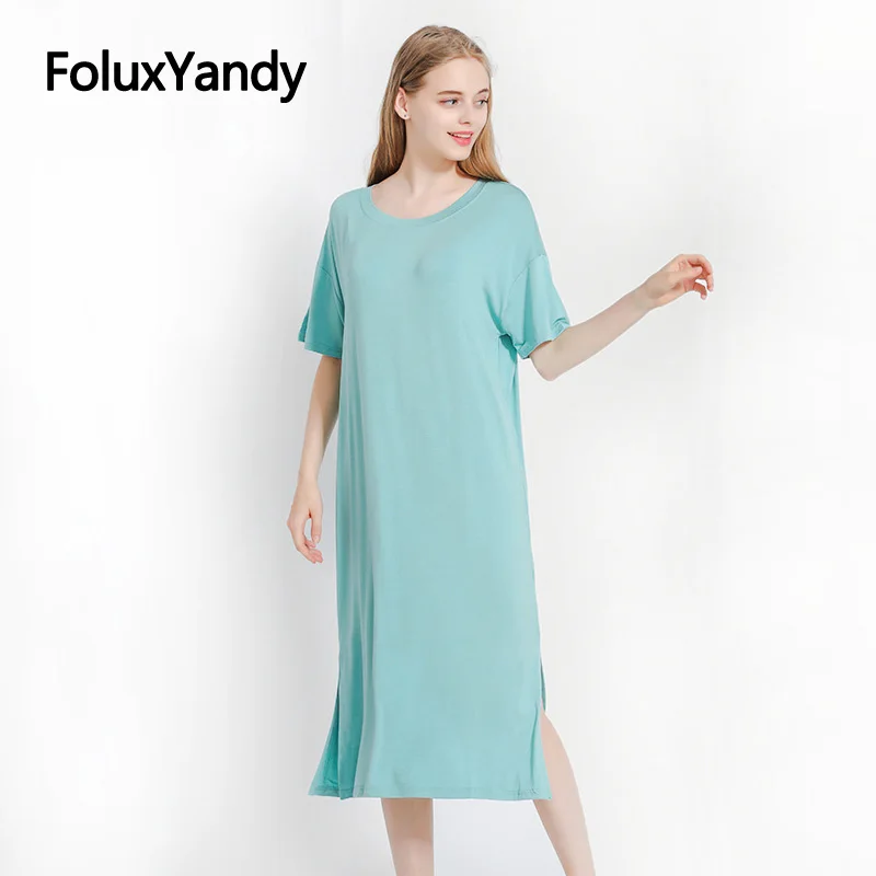 

Dress Pregnant Vestidos Solid Casual O-neck Mid-Calf Women Loose Short Sleeve Summer Dress 8 Colors YHH01