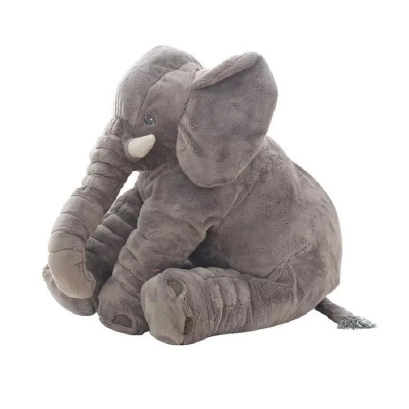 Серый слон высотой 60 см плюшевая игрушка детская подушка для спины сна милый