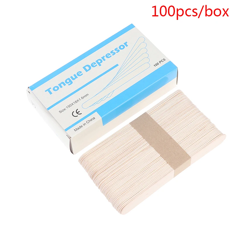 100Pcs Wood Tongue Depressors Large Wooden Waxing Spatula Wax Stick Craft | Красота и здоровье
