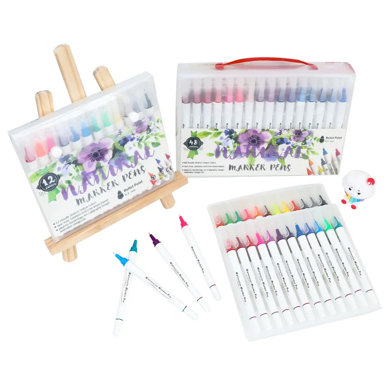 

120 Color FineLiner Dual Tip Brush Pen Felt-Tip Pen Drawing Painting Watercolor Art Marker Pens For School Stationery Supplies