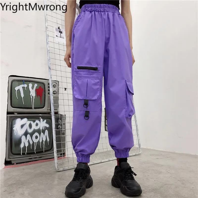 Спортивный костюм Techwear Женский брюки-карго с завышенной талией узкий модный