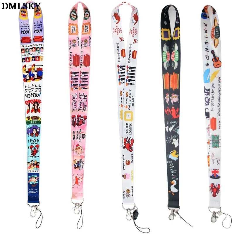 

24 шт./лот MD015 DMLSKY друг сериал строп брелок для ключей мультипликационные ремешки для ключей со значком ID мобильный телефон Веревка Дети пода...