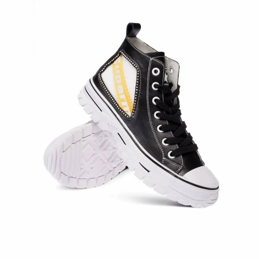 

Sneakers Women Deery, Genuine Leather Black Sneaker Women Shoes